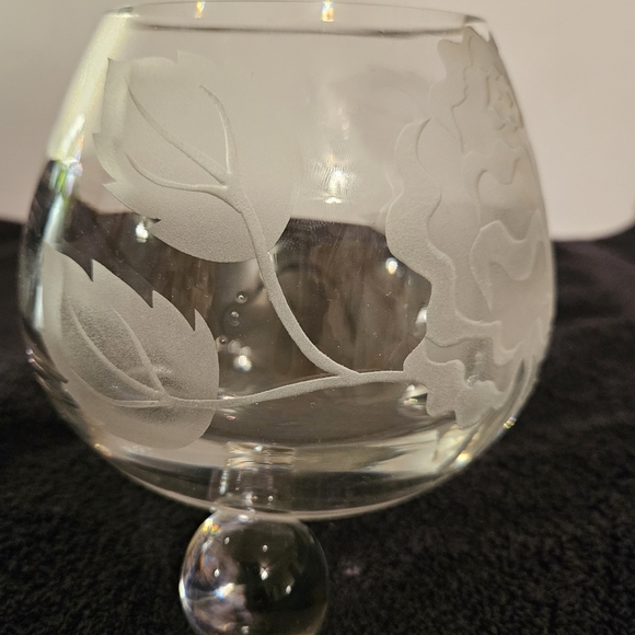 Tiffin 3 Ball Footed Sand Carved  Swedish Optic Rose Bowl - Picture 2 of 13